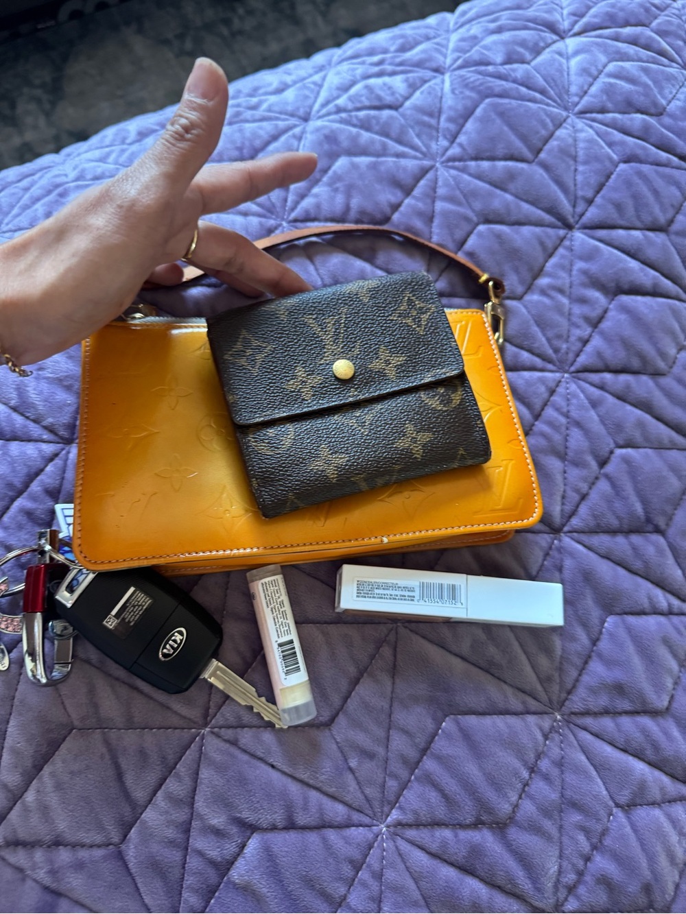 Louis Vuitton Orange Monogram Vernis Wristlet Pochette - Picture 4 of 11